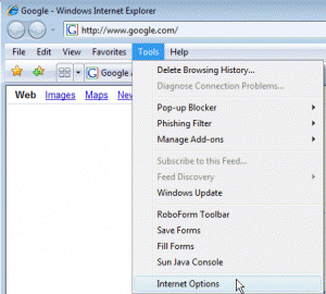 IE Tools Menu