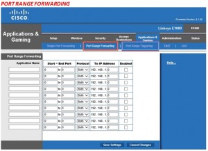 Port Range Fowarding