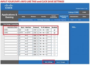 input your dvrs info