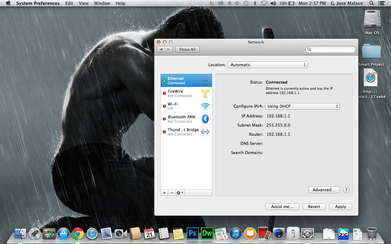 Macintosh Crossover settings