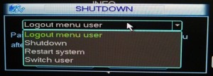 Shutdown menu.