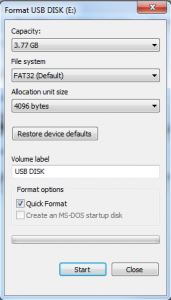 Thumb Drive format