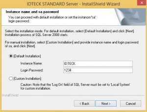 IDteck SQL Instance