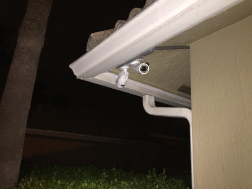 mounting security camera under eave