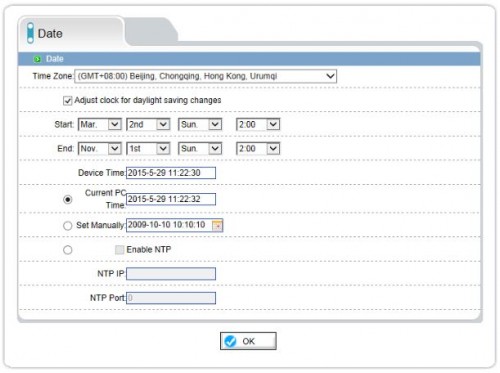 Setting Time Zone in ONVIF camera