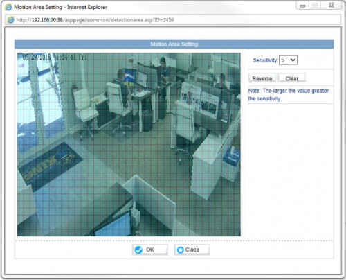 Motion Area Setting ONVIF Camera