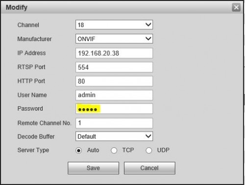 IP Onvif Change