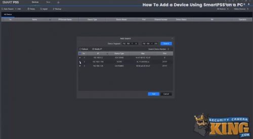 Add Devices Using Smart PSS on PC 