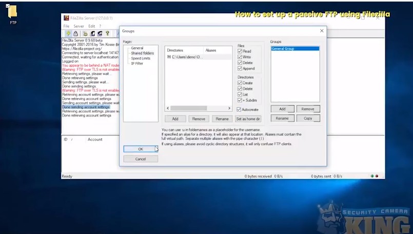create ftp server filezilla