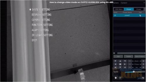 Change Video Mode On CVIPTZ-ELS2IRL30X