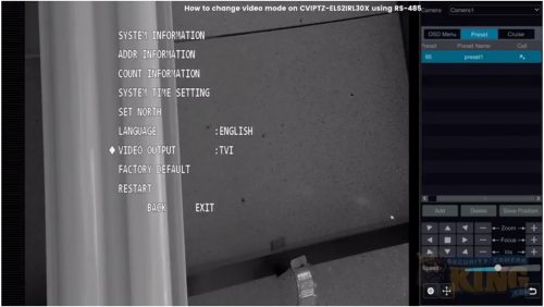Change Video Mode On CVIPTZ-ELS2IRL30X