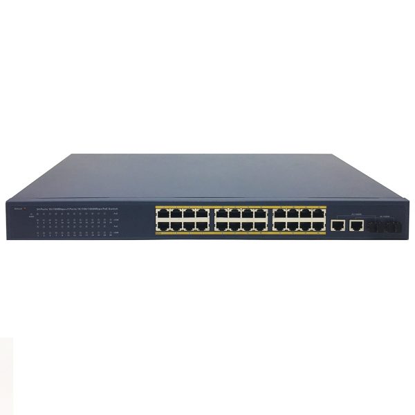 24 Port Economy POE Switch with 2 Gigabit RJ45 Ports