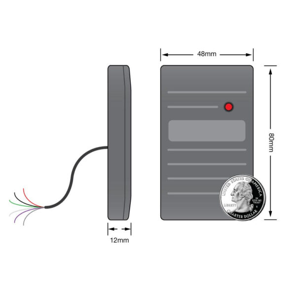 DX Series Weather Resistant Small Black Access Control Reader - Image 3
