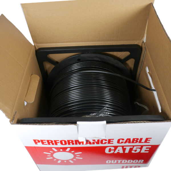 Outdoor Rated - Sun Resistant CAT5e Copper Cable 1000 feet (Black) - Image 2