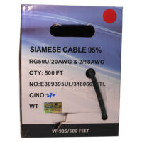 Siamese Cable 95% Braid-BLACK