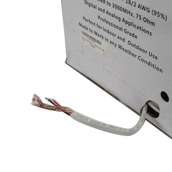 500 FT Siamese RG59-18-2 White Cable in pull box - Image 4
